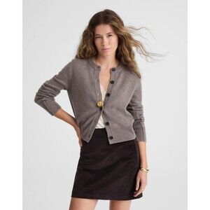 MADEWELL Straight Corduroy Mini Skirt 4 Black Walnut (DK Brown) Lined NWT B22